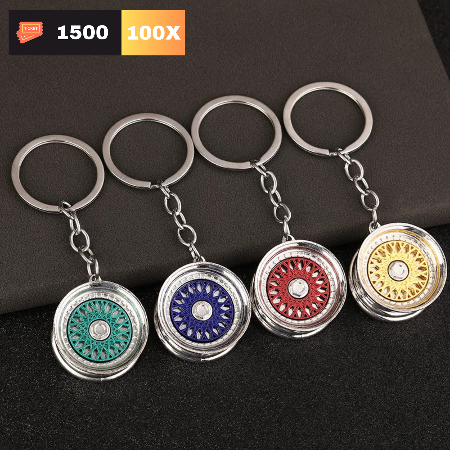 Multi Spoke Wheel Keychain