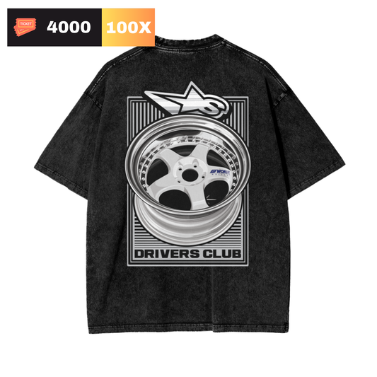 Meister Drivers Club Oversized Snow Washed Tee