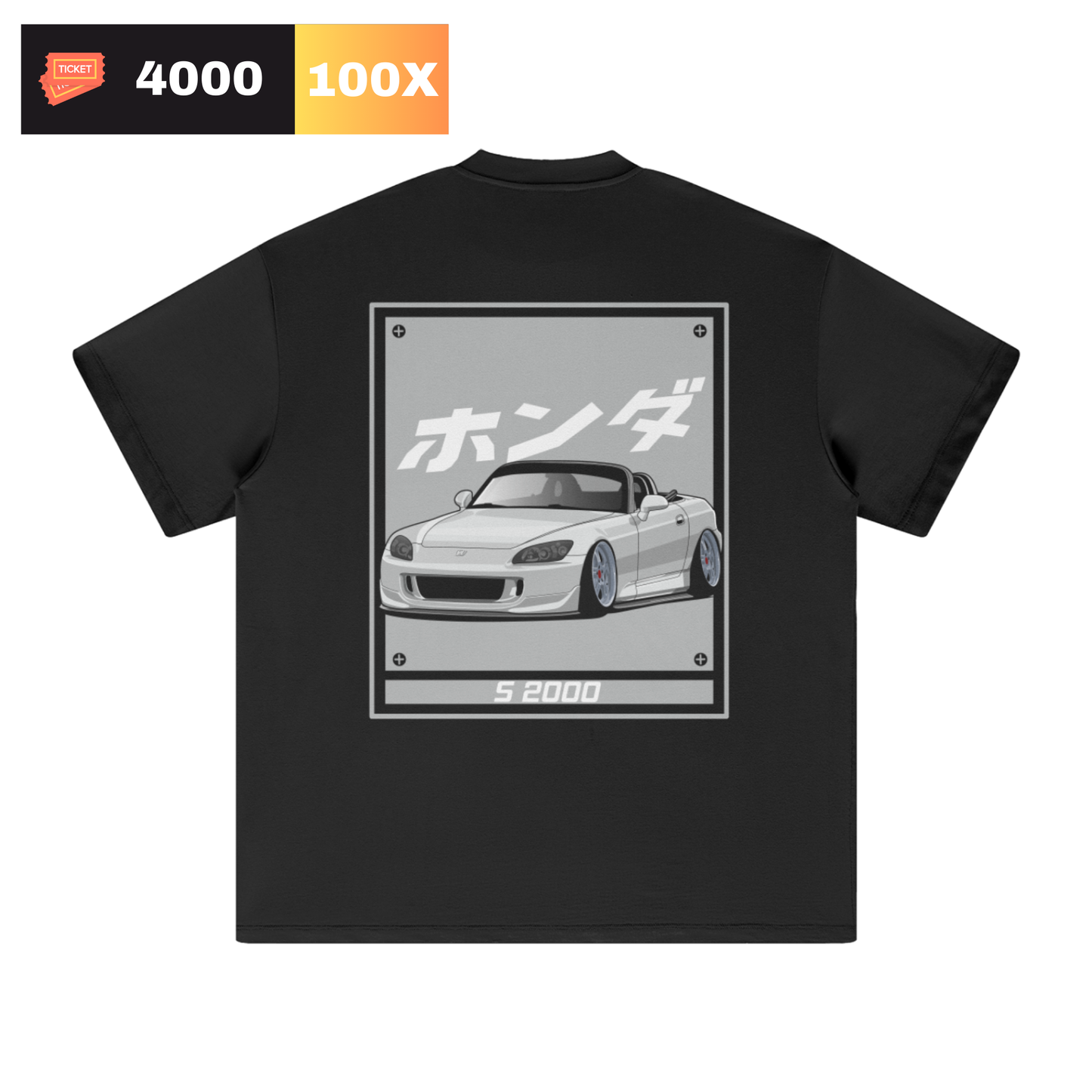 Honda S2000 Cartoon Heavyweight Tee