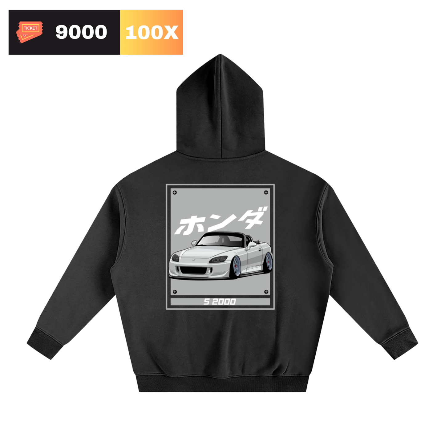 Honda S2000 Cartoon Oversized Fleece Hoodie