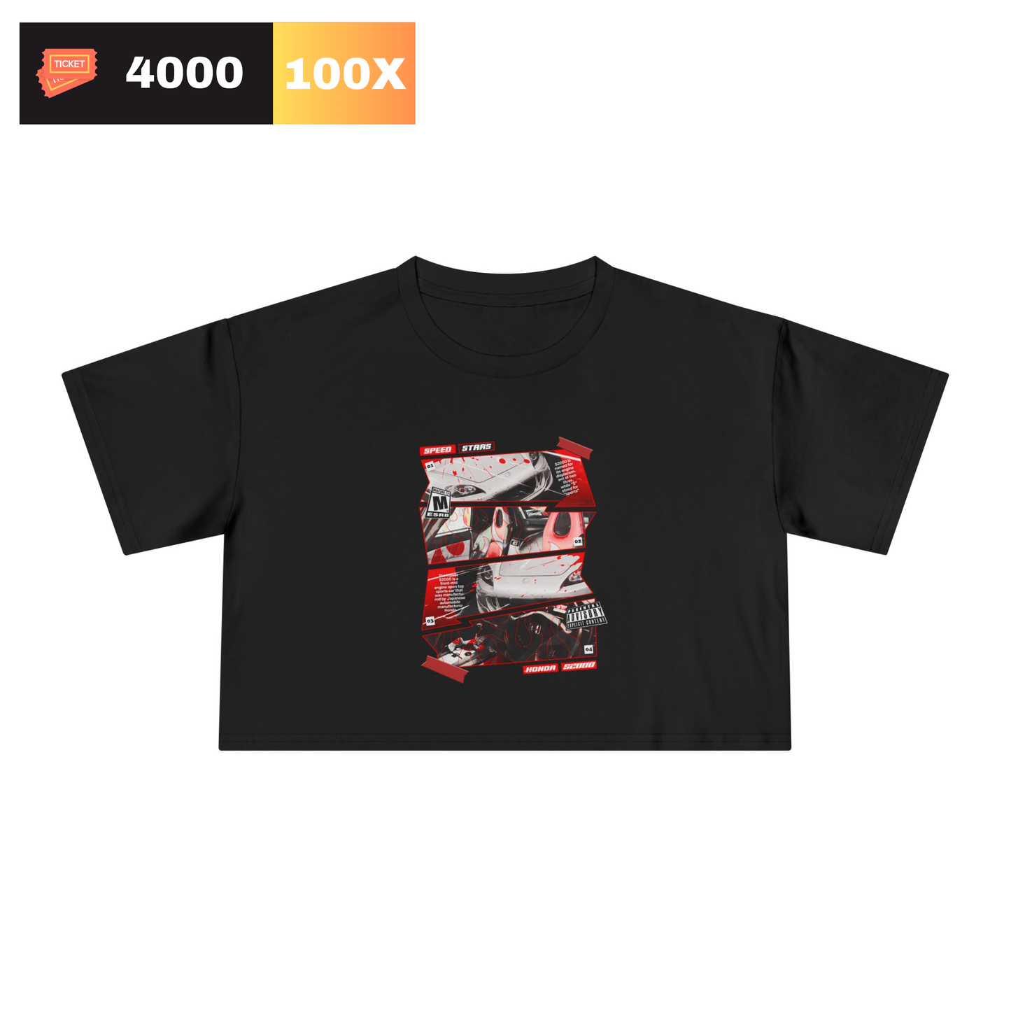 S2000 Manga Womens Crop Tee